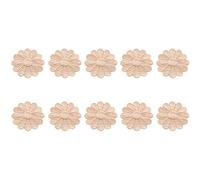 Cpolebev 10 Piezas Sin Pintar de Redonda Madera Tallada Apliques Onlay Gabinete Muebles DecoracióN 6Cm