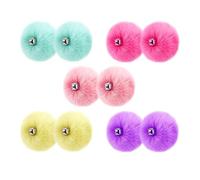 Cpolebev 10 Pompones de Patines con Cascabeles: Pompones de Patines de 3,1 Pulgadas para, Borrosos (5 Colores)