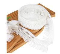 Cpolebev 10 Yardas de 2,3 Pulgadas de con Flecos y Borlas, Adornos de Flecos para Coser, Adornos de Flecos Largos Bohemios para Ropa, Lámpara, Cortina, Manualidades