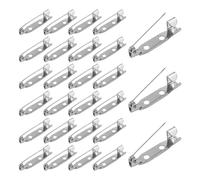 Cpolebev 100 Alfileres de Broche, Alfiler de Broche Seguro, Trasero Seguro con de Barra Trasera, Alfileres de Barra Plateada, Respaldos de Alfiler con Plateada