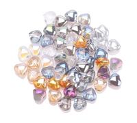Cpolebev 100 Cuentas de CorazóN, Cuentas de Cristal de 8 Mm, Cuentas Espaciadoras PequeñAs en Forma de CorazóN para JoyeríA, Pulsera, Manualidades DIY