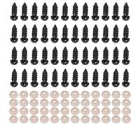 Cpolebev 100 Ojos de Ganchillo de Seguridad de PláStico una Granel con 100 Arandelas para Manualidades de Ganchillo (0,24 Pulgadas/0,236 Pulgadas)
