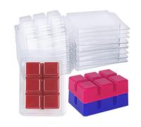 Cpolebev 100 Paquetes de Moldes de Conchas de Derretida, Bandeja Cuadrada de PláStico VacíA Transparente para Velas de Tartas de