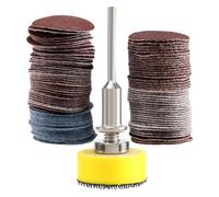 Cpolebev 100 Piezas 25Mm 1 Pulgada Disco Lijadora Disco De Lija 100-3000 Papel De Grano con Placa De Almohadilla De Pulido Abrasivo+Vástago De 1/8 Pulgadas Para Herramienta Rotativa