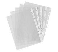 Cpolebev 100 Piezas A4 PP Perforado Perforado Bolsillos Carpetas Archivadores Carteras Mangas Bolsa Transparente 0,03 Mm