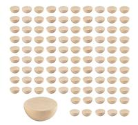 Cpolebev 100 Piezas de 20 Mm de Media Cuentas de Madera, Bolas de Madera Redondas Naturales Divididas Sin Terminar Cuentas Sueltas para Manualidades NavideñAs