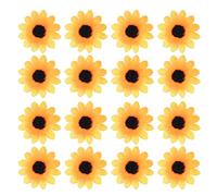 Cpolebev 100 Piezas de Girasol Artificial Little Daisy Gerbera Cabezas de Flores para la DecoracióN del Banquete de Boda (Amarillo + Café)