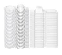 Cpolebev 100 Piezas de Moldes para Derretir, Moldes para Contenedores de Conchas para Derretir de PláStico VacíO Transparente, Moldes para Velas de un Solo Cubo de Pet de 1 Oz