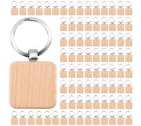 Cpolebev 100 Piezas DIY de Madera en Cuadrado Tallado de Madera de Aproximadamente 40 x 40 Mm