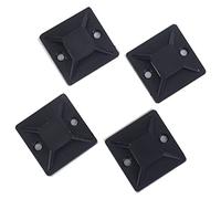 Cpolebev 100 pzs Sostenedor Base de montaje de atadura de cables autoadhesivo 20 x 20 x 6 mm