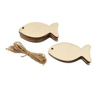 Cpolebev 100 Uds. Recortes de Peces de Madera, Adornos Colgantes de Peces de Madera Sin Terminar, Etiquetas de Regalo Artesanales de Peces DIY para Decoración de Fiestas