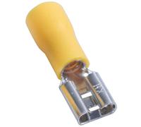 Cpolebev 100Pcs 24a con Aislamiento 12-10AWG Conectores de Cable de Crimpado de Terminal de Pala Hembra Amarillo