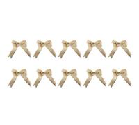Cpolebev 10PCS DecoracióN del áRbol de Navidad Lazos Lazo Dorado 25 X 21Cm Adornos NavideñOs