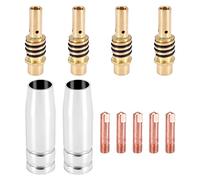 Cpolebev 11Pcs / Conjunto Boquilla de Soldadura Mig Boquillas de Antorcha Soldadora Soporte de Punta de Consejos de Contacto 0.040 Pulgadas Conjunto de Difusor de Gas Para Linternas