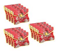 Cpolebev 12 en 1 Joyero Pequeño Joyero Rojo Bolsa De Tela De Seda Bordada Monedero