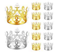 Cpolebev 12 PCS Plata Mini CumpleañOs Cake Topper con Perla DecoracióN PequeñA Princesa Tocado Baby Crown Cake DecoracióN