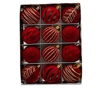 Cpolebev 12 Piezas 6CM Bola de Navidad Adornos Decoraciones de Árboles para la Boda de Vacaciones Decoración de Árbol de Navidad Bola Colgante B