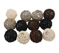 Cpolebev 12 Piezas Bolas Grandes de RatáN Bolas Decorativas para, Relleno de Florero, DecoracióN de Mesa de Café, DecoracióN de Fiesta de Bodas