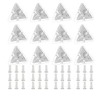 Cpolebev 12 Piezas de Soportes de Esquina de AcríLico con Tornillos Semitransparentes Soportes de Abrazadera de UnióN de áNgulo Recto de 3 Orificios Transparentes