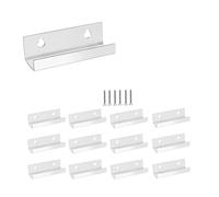 Cpolebev 12 Piezas Estante para Soporte de Pared Soporte para Discos de Álbum de Acrílico Transparente de 4 Pulgadas Estantes Flotantes para Exhibición Montaje en Pared