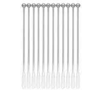 Cpolebev 12 Piezas Swizzle Palos, Varilla Agitadora de Bebidas de CóCtel de Acero Inoxidable de Primera Calidad, Varillas Agitadoras Reutilizables para Bar