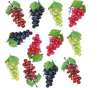 Cpolebev 12 Racimos de Uvas Artificiales Simulación Decorativa Realista Racimos de Uvas Falsas para Boda Vino Centro de Mesa de Cocina