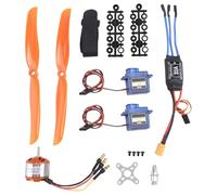 Cpolebev 1400KV Motor Sin Escobillas 30A ESC XT60 Enchufe SG90 9G Mini Servo 8060 HéLice para HelicóPtero de AvióN de ala Fija RC