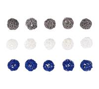 Cpolebev 15 Piezas de Bolas de RatáN, Orbes de Bolas Decorativas, Relleno de Jarrones, DecoracióN de Mesa, para Decoraciones de Bolas de Vid Vid de Orbe de Techo