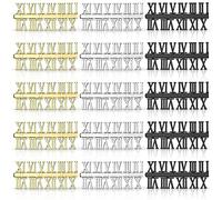 Cpolebev 15 Piezas Kit de NúMeros de Reloj NúMeros de Reloj Digital de Bricolaje Manos de Reloj Piezas de Repuesto Accesorios de Reloj (NúMeros Romanos)