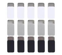 Cpolebev 15 Recipientes de Lata con Tapa Deslizante, Mini Cajas de Lata de Metal, Cajas de Almacenamiento con Tapa para Artículos Pequeños (Negro, y Plateado)