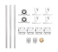 Cpolebev 15Pcs 200 Mm Eje Óptico Cáscara de Carcasas de Cojinetes Riel de Aluminio Varilla Del Tornillo Guía Del Eje Deslice El Acoplamiento Del Eje Del Buje Cnc Partes