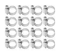 Cpolebev 16 Unidades De Acero Inoxidable Ajustable Car Fuel Hose Clamp Pipe Sealing Clip 6-12 Mm