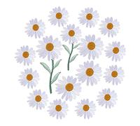 Cpolebev 17 Piezas de Bordado de Flores de Margaritas para Planchar/Coser Apliques para Chaqueta Mochila Vestido ()