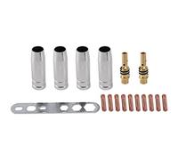 Cpolebev 17Pcs / Conjunto 15Ak Mig/Boquilla de Soldadura Contacto Puntas 0.8X25Mm M6 Conjunto de Soporte de Conector de Gas