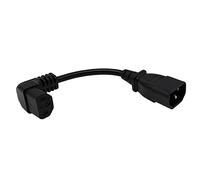 Cpolebev 18 Cm IEC 320 90 Grados C13 3 Hembra una C14 3 Macho PDU Fuente de AlimentacióN Cable de ExtensióN para Computadora LED HDTV Monitor y EscáNer