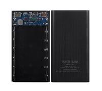 Cpolebev 18650 Battery Power Bank Box 22.5W Pantalla LCD de Carga RáPida 20000MAh Power Board para 6X18650 Battery Powerbank Case(A)