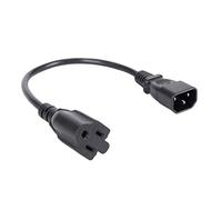 Cpolebev 1Ft Enchufe Macho Iec 320 C14 A Nema 5-15R Cable de Adaptador de Alimentación de Pc de 3 Puntas Hembra Negro