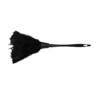 Cpolebev 1Pc Plumero De Plumas De Pavo De Moda con Herramienta De Limpieza De Manejar Negro De Plástico (Negro) 35 Cm