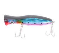 Cpolebev 1Pieza Ojos 3D de Popper Pesca con triples 12cm 42g topwater Hard senuelo plastico Suave Cebo senuelos de Pesca Artificiales aborda Azul