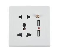 Cpolebev 2.1A Adaptador de Enchufe de Cargador de Pared USB Dual Interruptor Universal Wite Panel de de Corriente Universal