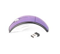 Cpolebev 2.4Ghz Ratón Óptico Plegable Inalámbrico USB Ratón para Ordenador Portátil Púrpura