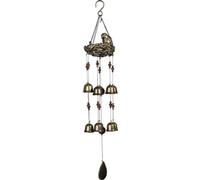 Cpolebev 2 Campanillas de Viento Tipo de PáJaro, Campanillas de Viento con 12 Campanas de Bronce para JardíN, Patio, DecoracióN del Hogar