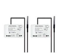 Cpolebev 2 Interruptores Inteligentes Tuya Zigbee con Sensor de Temperatura, Relé Zigbee de Contacto Seco Pasivo, Funcionan con Home Assistant, CA 85-250 V