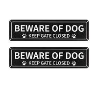 Cpolebev 2 Pack Beware of Dog Sign, 12X3 Pulgadas Sin óXido .040 Letrero de Metal de Aluminio, Reflectante, Resistente a la DecoloracióN, ProteccióN UV