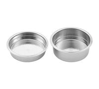 Cpolebev 2 Piezas 51Mm MáQuinas de Café de Acero Inoxidable Canasta de Filtro Presurizado Canasta de Polvo Filtro Portafiltro Sin Fondo de Café