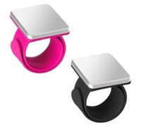 Cpolebev 2 Piezas Alfiletero Magnético para Muñeca, Alfiletero de Costura Magnético, Muñequera con Soporte de Alfiler Magnético para Coser,Negro+Rosa