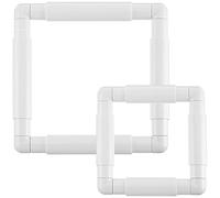 Cpolebev 2 Piezas Aros de Bordado Cuadrados con de Punto de, Broches Q para de Costura con de Acolchado de Punto de, 6 X 6 Pulgadas, 8 X 8 Pulgadas