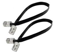 Cpolebev 2 Piezas - Cable Coaxial RF de 20 cm Cable Plano de Paso para Ventana/Puerta, Conector Macho SO239 UHF Hembra A Hembra