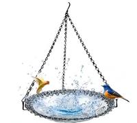 Cpolebev 2 Piezas Comedero para Pájaros Colgante para Exteriores Decoración de Jardín Bandeja Baño para Pájaros Bebedero de Agua Alimentador para Mascotas para Suministros para Mascotas,C