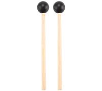 Cpolebev 2 Piezas de Cabeza de Goma Suave Palos de Madera Manejar de Campana Mazos para Glockenspiel XilóFono Campana Piezas de Instrumentos Musicales Negro